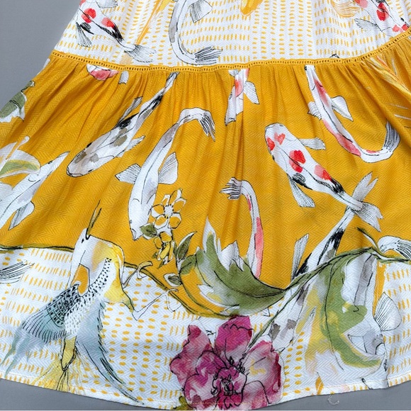 Anthropologie whimsical koi print maxi dress, M. - Picture 5 of 9